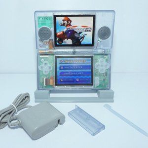 Nintendo DS Lite Transparent Clear Glacier Blue Handheld System with Charger